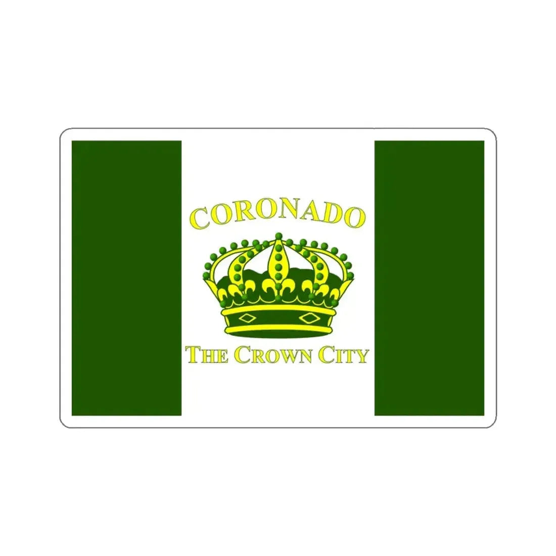 Flag of Coronado, California - STICKER Vinyl Kiss-Cut Decal 4 Inch White - The Sticker Space
