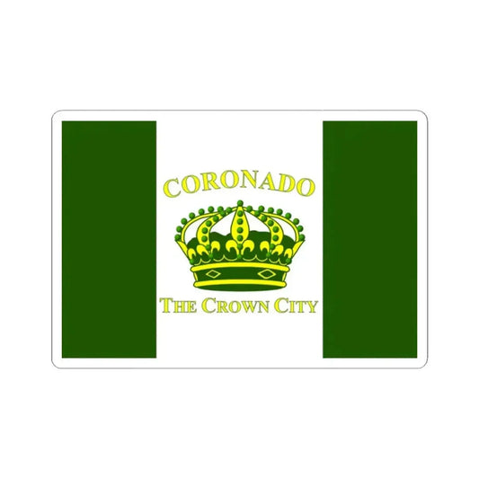 Flag of Coronado California (United States) STICKER Vinyl Kiss-Cut Decal 2 Inch White - The Sticker Space
