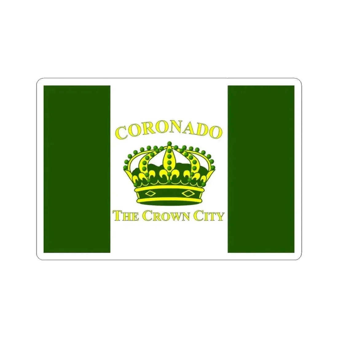 Flag of Coronado California (United States) STICKER Vinyl Kiss-Cut Decal 3 Inch White - The Sticker Space