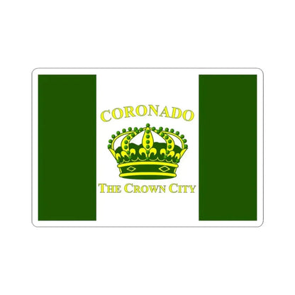 Flag of Coronado California (United States) STICKER Vinyl Kiss-Cut Decal 3 Inch White - The Sticker Space