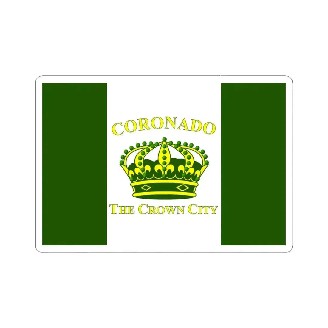 Flag of Coronado California (United States) STICKER Vinyl Kiss-Cut Decal 4 Inch White - The Sticker Space