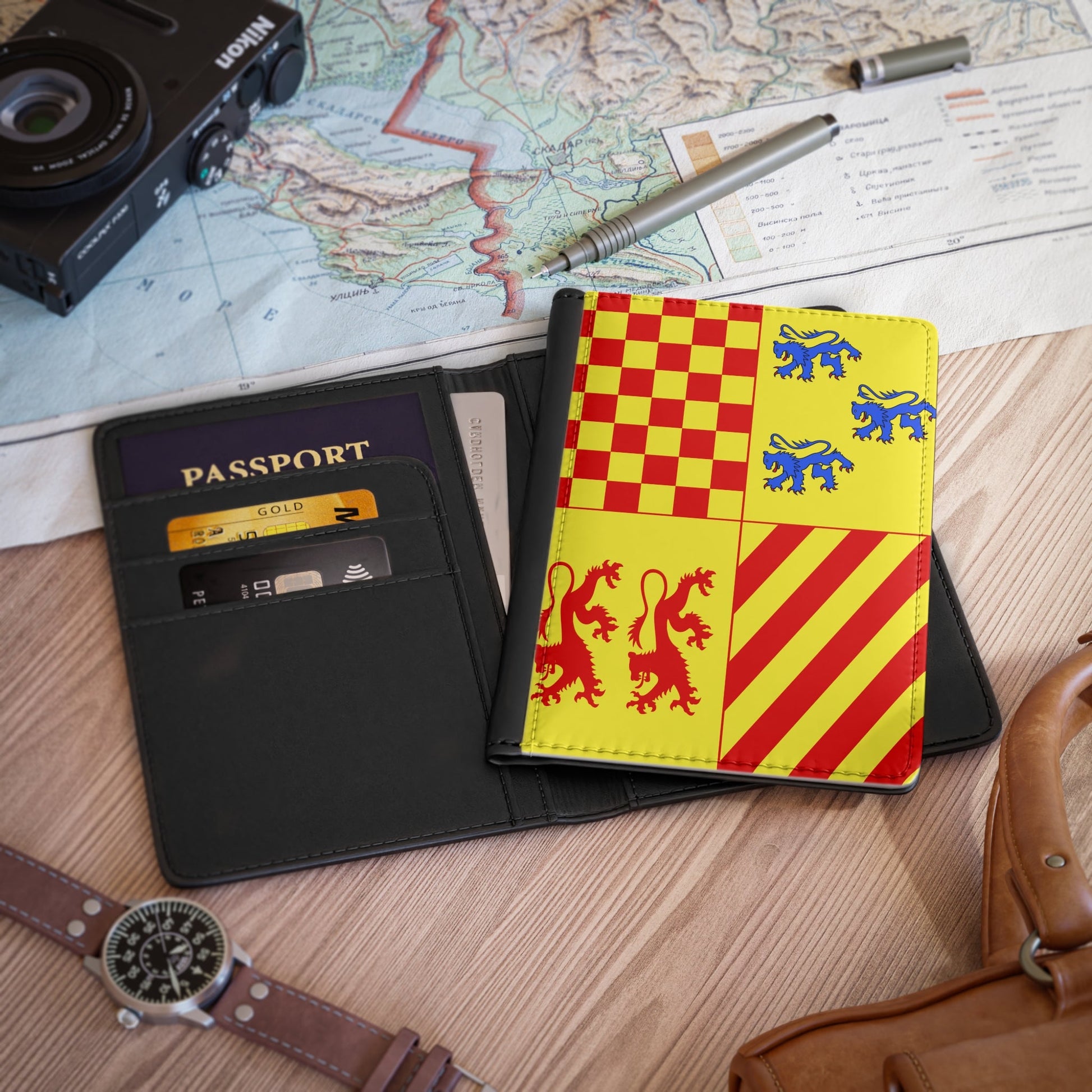 Flag of Corrèze France 2 - Passport Holder-3.9" x 5.8"-The Sticker Space