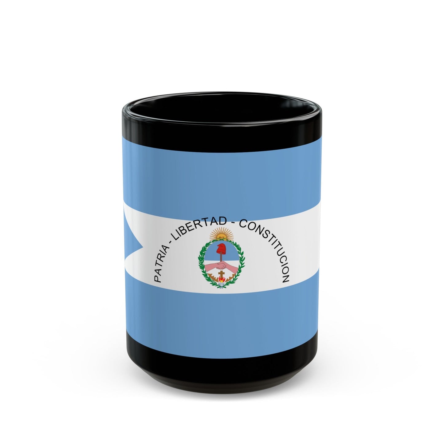 Flag of Corrientes Province Argentina - Black Coffee Mug-15oz-The Sticker Space