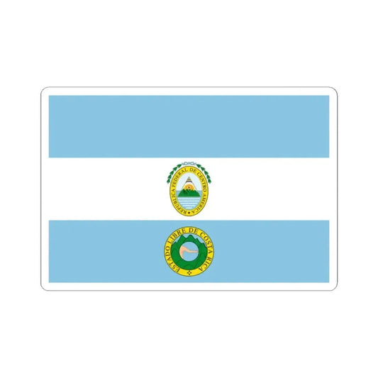 Flag of Costa Rica 1824-1840 (Costa Rica) STICKER Vinyl Kiss-Cut Decal 2 Inch White - The Sticker Space