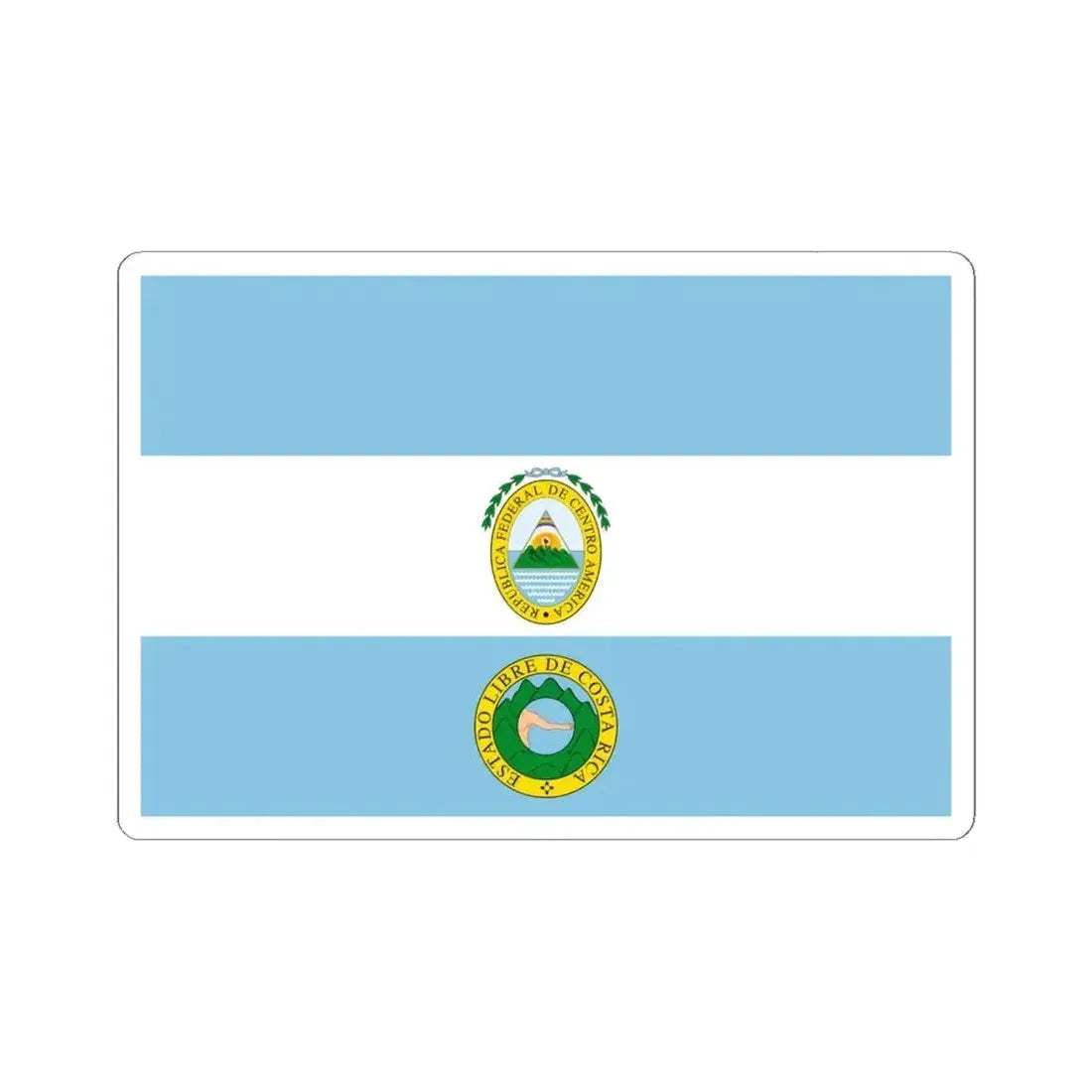 Flag of Costa Rica 1824-1840 (Costa Rica) STICKER Vinyl Kiss-Cut Decal 6 Inch White - The Sticker Space