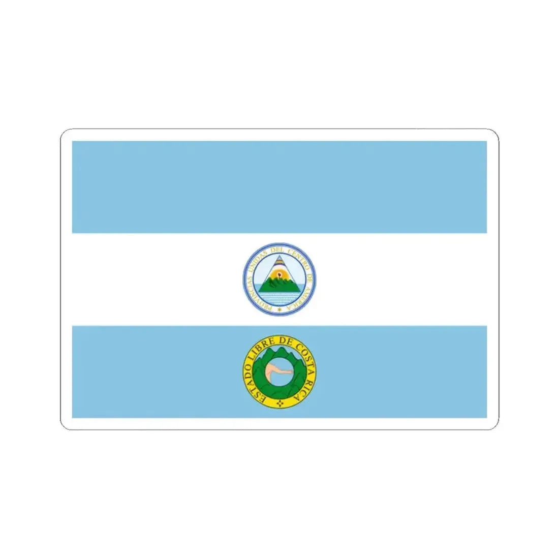 Flag of Costa Rica 1824 (Costa Rica) STICKER Vinyl Kiss-Cut Decal 2 Inch White - The Sticker Space