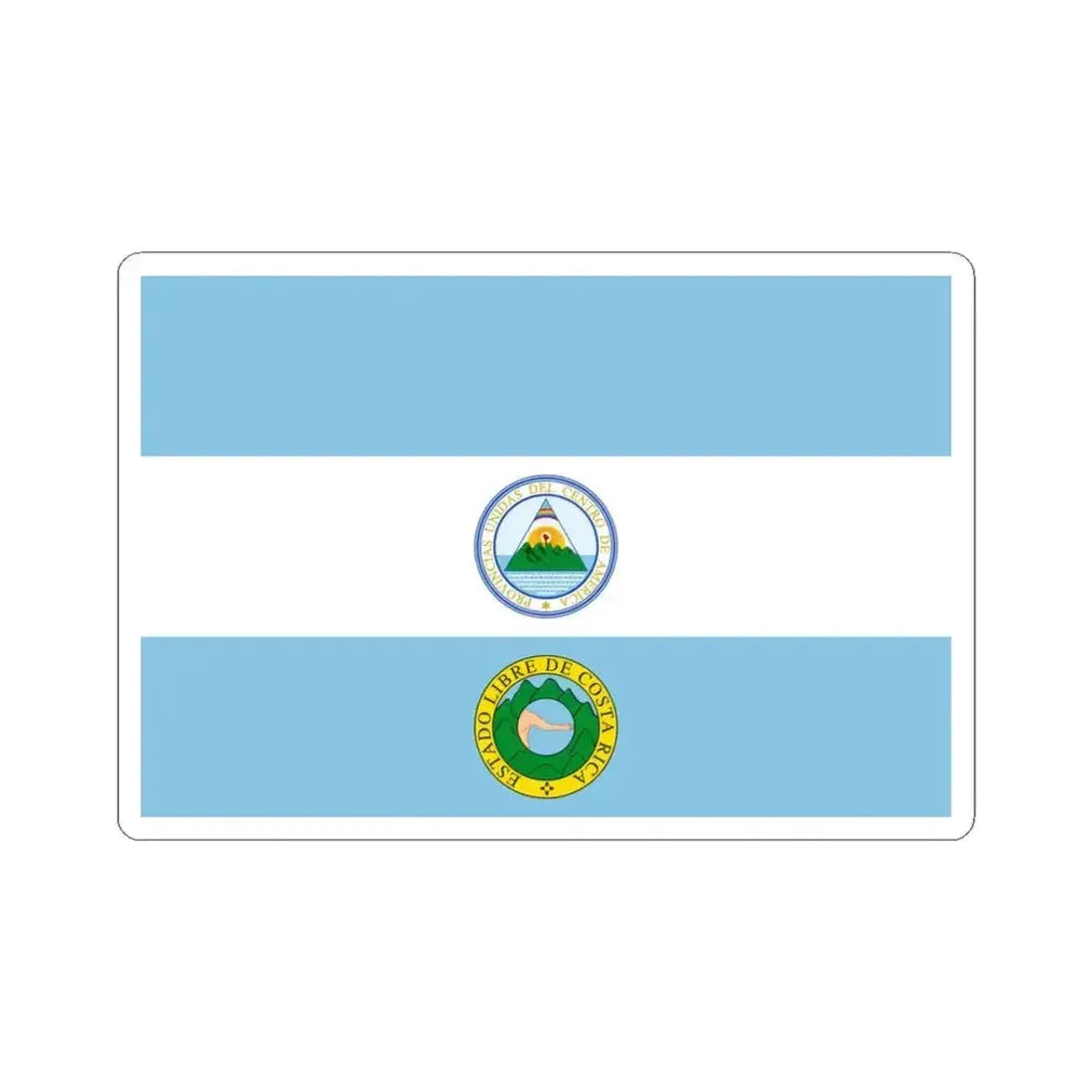 Flag of Costa Rica 1824 (Costa Rica) STICKER Vinyl Kiss-Cut Decal 3 Inch White - The Sticker Space