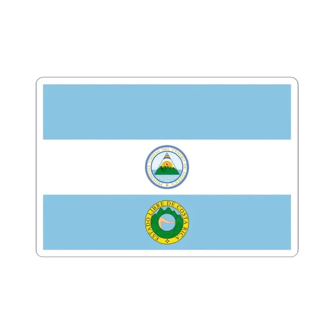 Flag of Costa Rica 1824 (Costa Rica) STICKER Vinyl Kiss-Cut Decal 4 Inch White - The Sticker Space