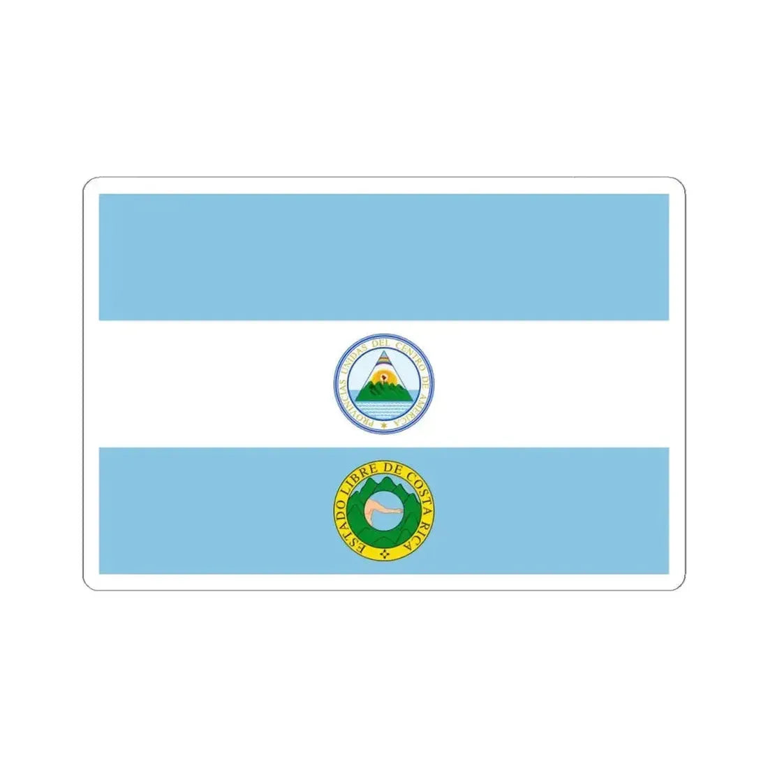 Flag of Costa Rica 1824 (Costa Rica) STICKER Vinyl Kiss-Cut Decal 6 Inch White - The Sticker Space