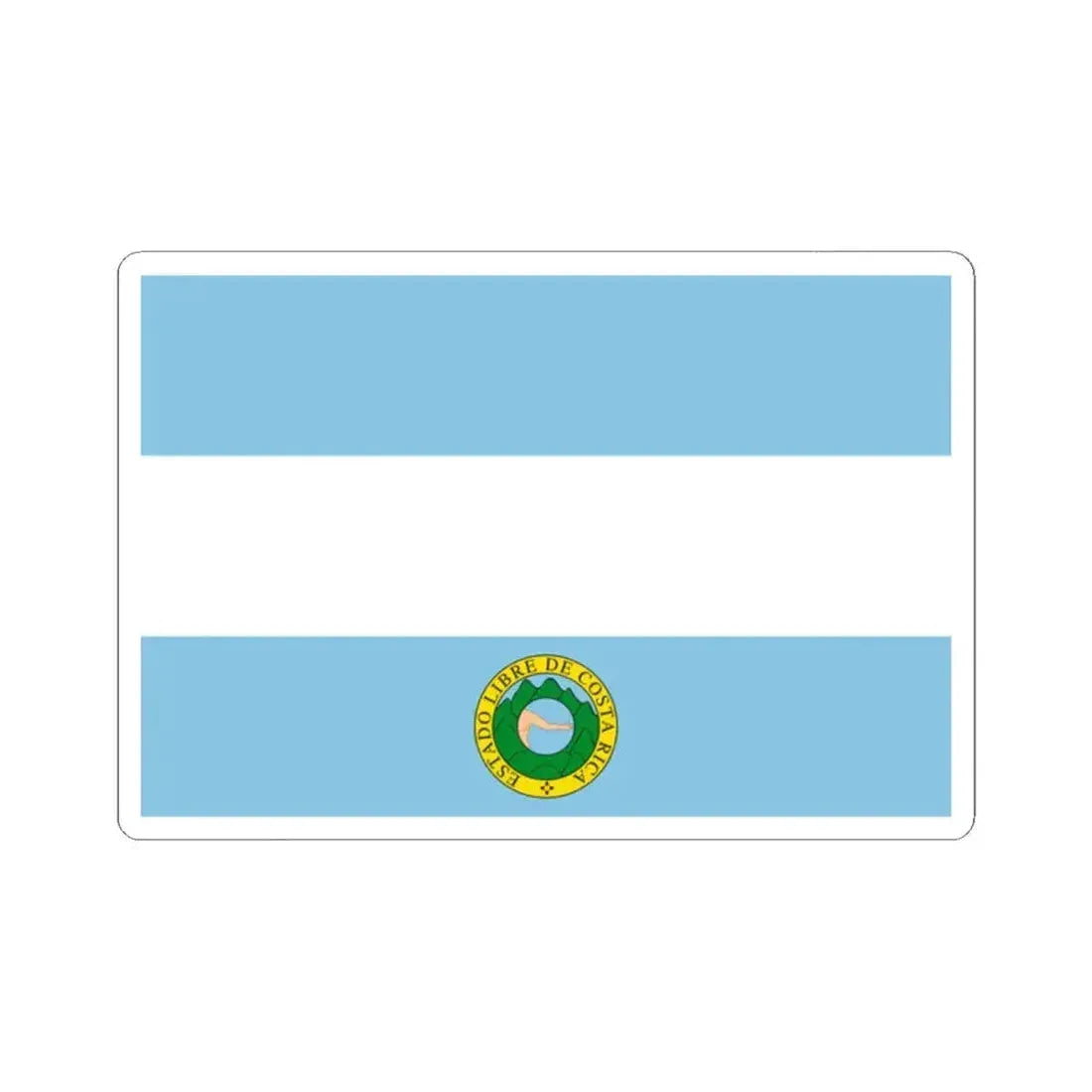 Flag of Costa Rica 1838-1840 (Costa Rica) STICKER Vinyl Kiss-Cut Decal 2 Inch White - The Sticker Space