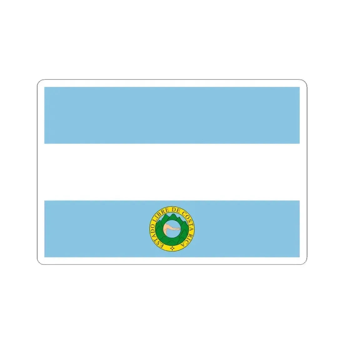 Flag of Costa Rica 1838-1840 (Costa Rica) STICKER Vinyl Kiss-Cut Decal 4 Inch White - The Sticker Space