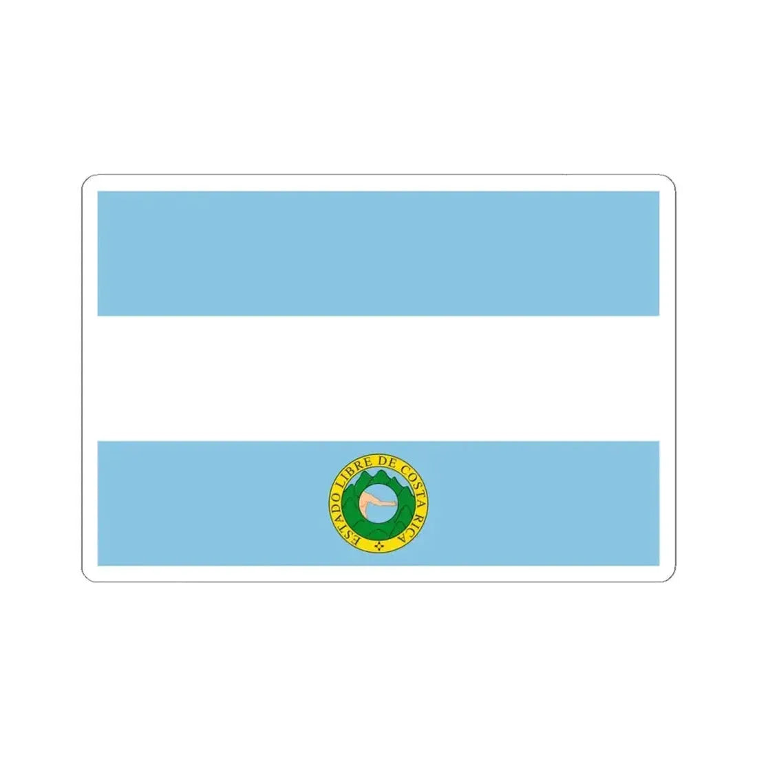 Flag of Costa Rica 1838-1840 (Costa Rica) STICKER Vinyl Kiss-Cut Decal 6 Inch White - The Sticker Space