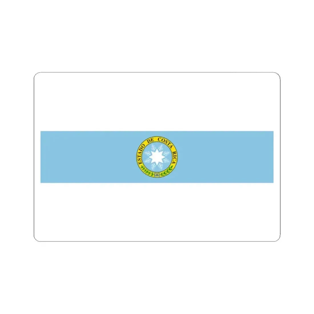 Flag of Costa Rica 1840-1842 (Costa Rica) STICKER Vinyl Kiss-Cut Decal 2 Inch White - The Sticker Space