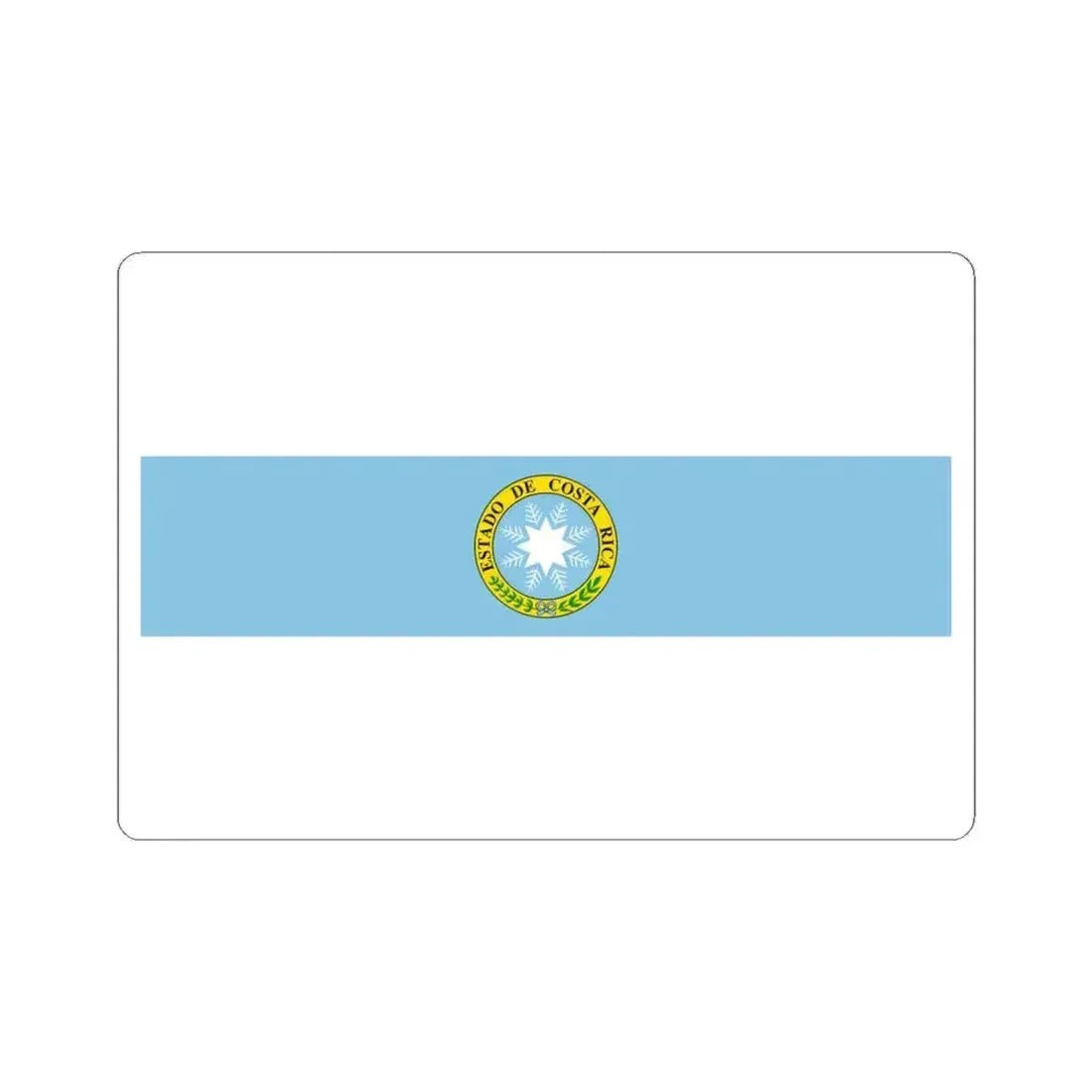 Flag of Costa Rica 1840-1842 (Costa Rica) STICKER Vinyl Kiss-Cut Decal 4 Inch White - The Sticker Space