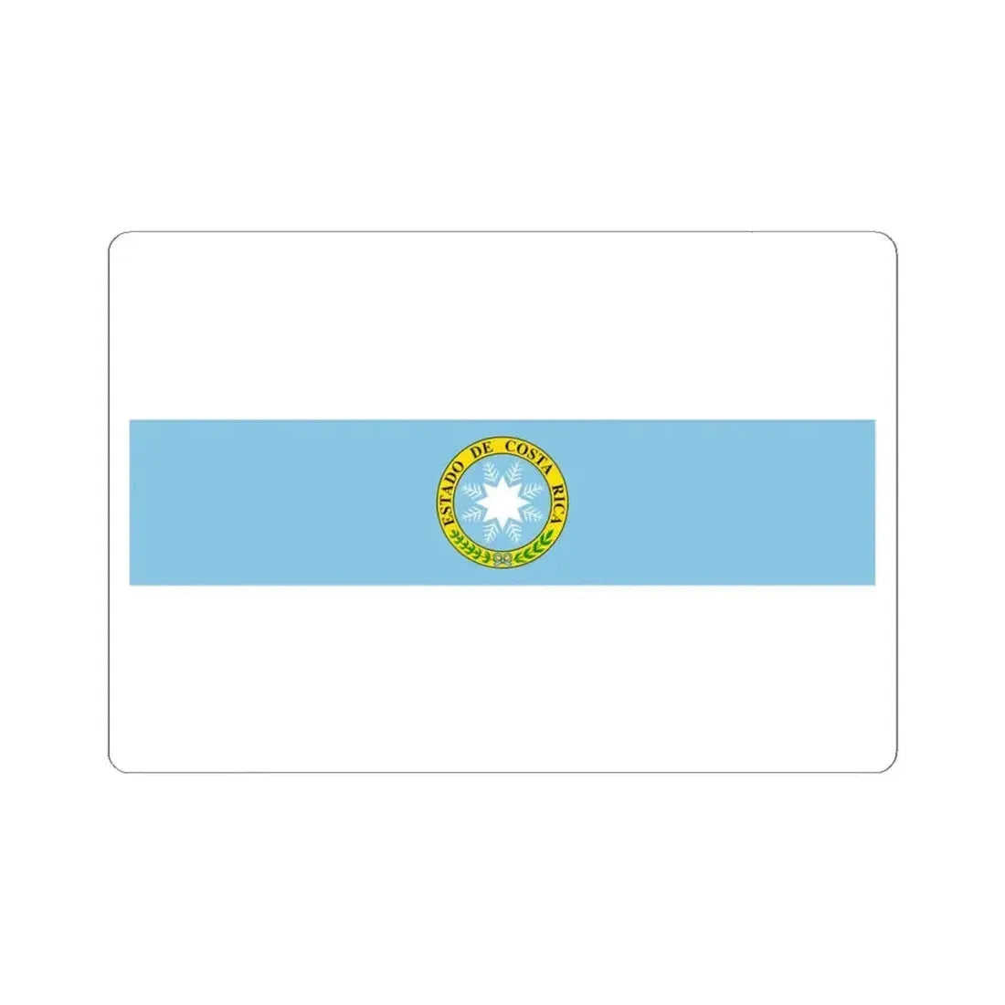 Flag of Costa Rica 1840-1842 (Costa Rica) STICKER Vinyl Kiss-Cut Decal 6 Inch White - The Sticker Space