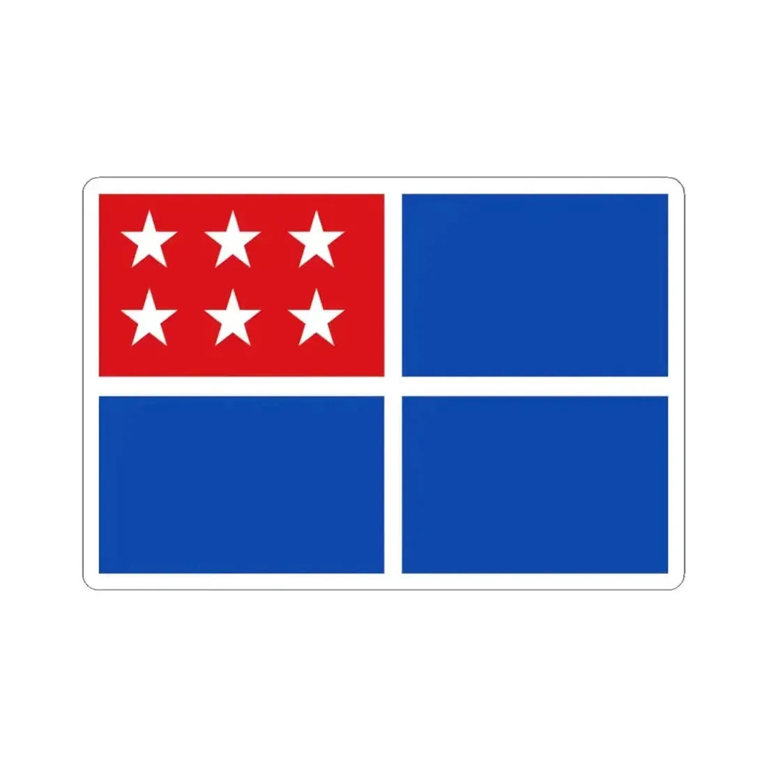 Flag of Costa Rica 1845 proposal (Costa Rica) STICKER Vinyl Kiss-Cut Decal 4 Inch White - The Sticker Space