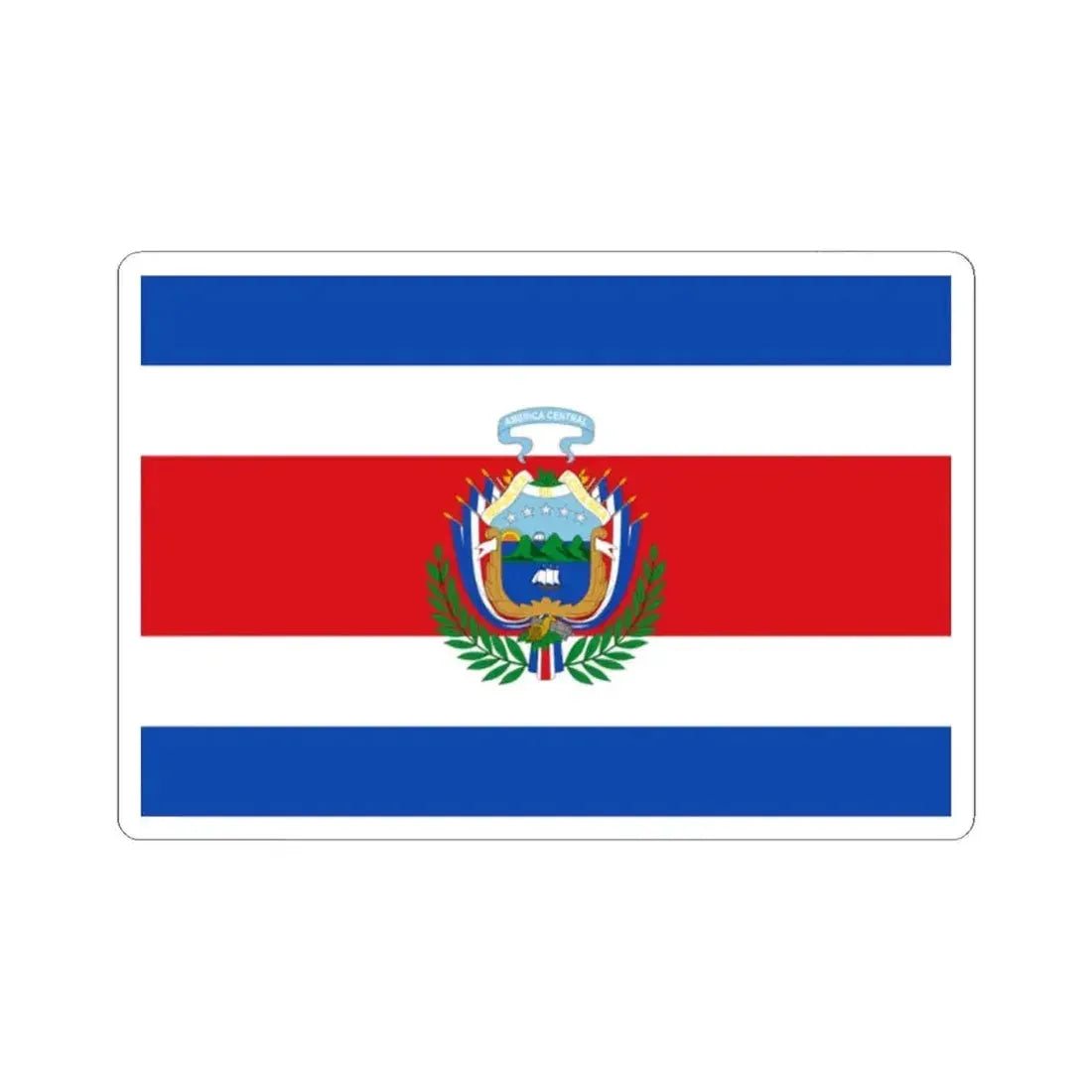 Flag of Costa Rica 1848-1906 (Costa Rica) STICKER Vinyl Kiss-Cut Decal 2 Inch White - The Sticker Space