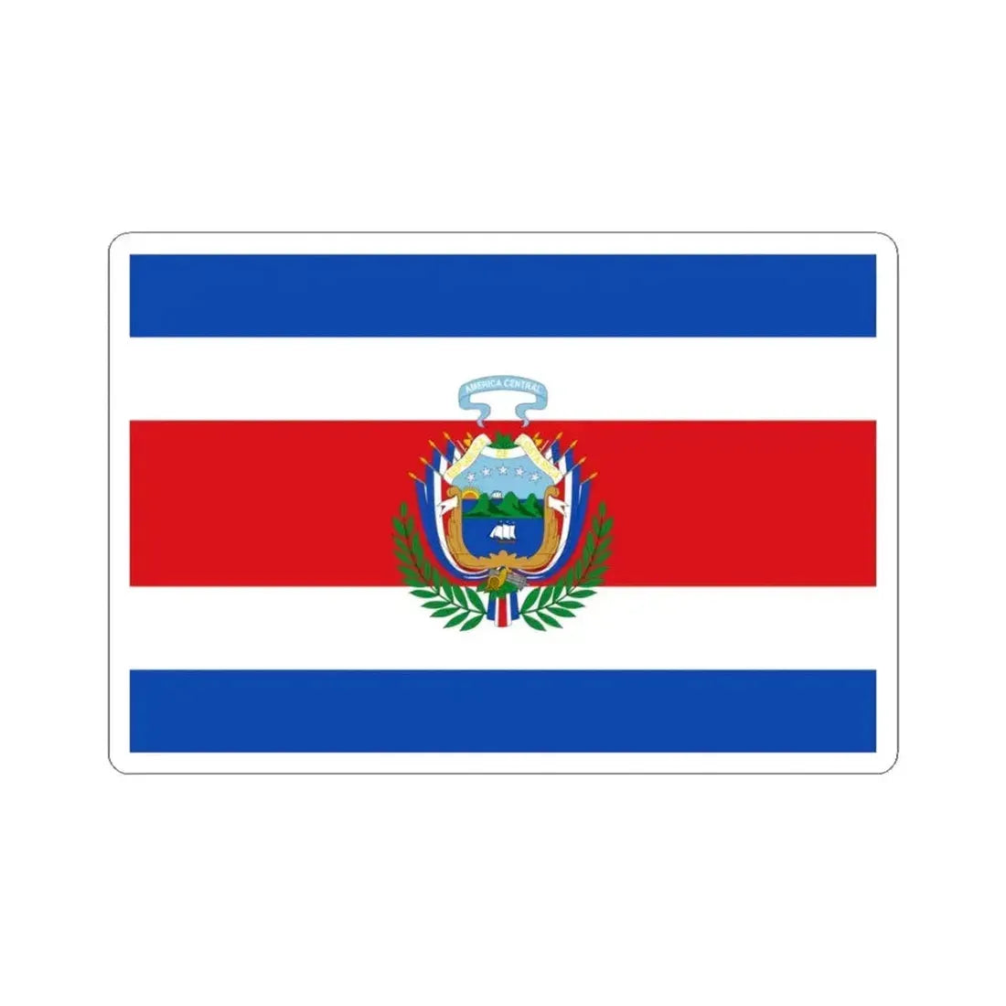 Flag of Costa Rica 1848-1906 (Costa Rica) STICKER Vinyl Kiss-Cut Decal 3 Inch White - The Sticker Space