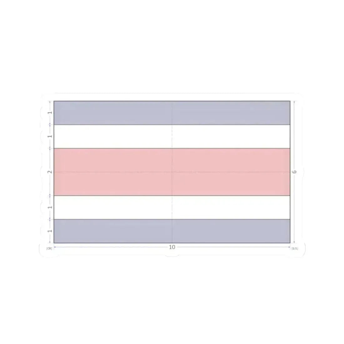 Flag of Costa Rica construction sheet (Costa Rica) STICKER Vinyl Kiss-Cut Decal 2 Inch White - The Sticker Space