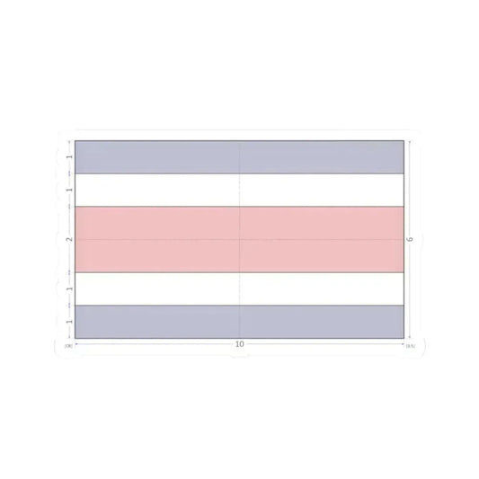 Flag of Costa Rica construction sheet (Costa Rica) STICKER Vinyl Kiss-Cut Decal 2 Inch White - The Sticker Space