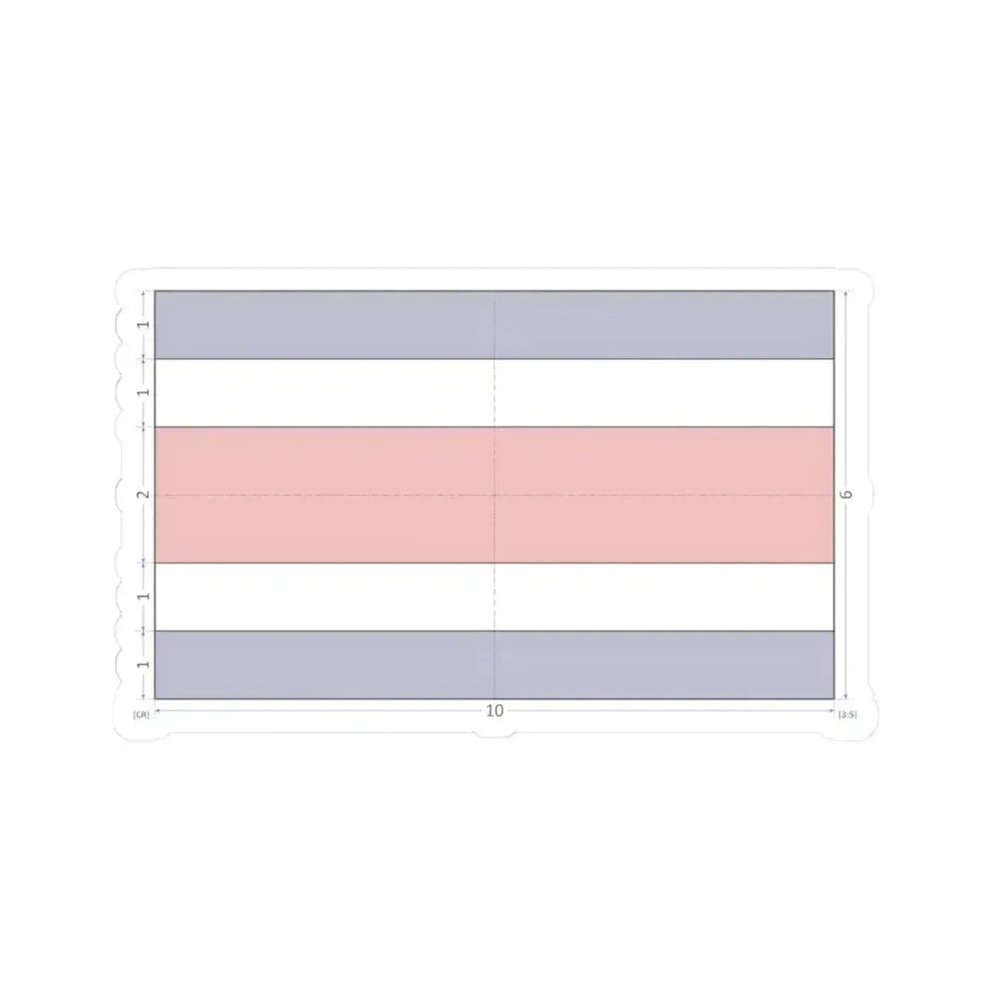 Flag of Costa Rica construction sheet (Costa Rica) STICKER Vinyl Kiss-Cut Decal 3 Inch White - The Sticker Space