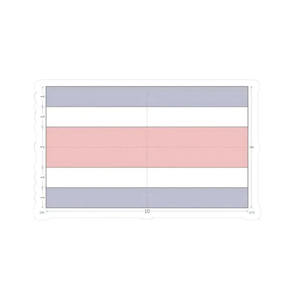 Flag of Costa Rica construction sheet (Costa Rica) STICKER Vinyl Kiss-Cut Decal 3 Inch White - The Sticker Space