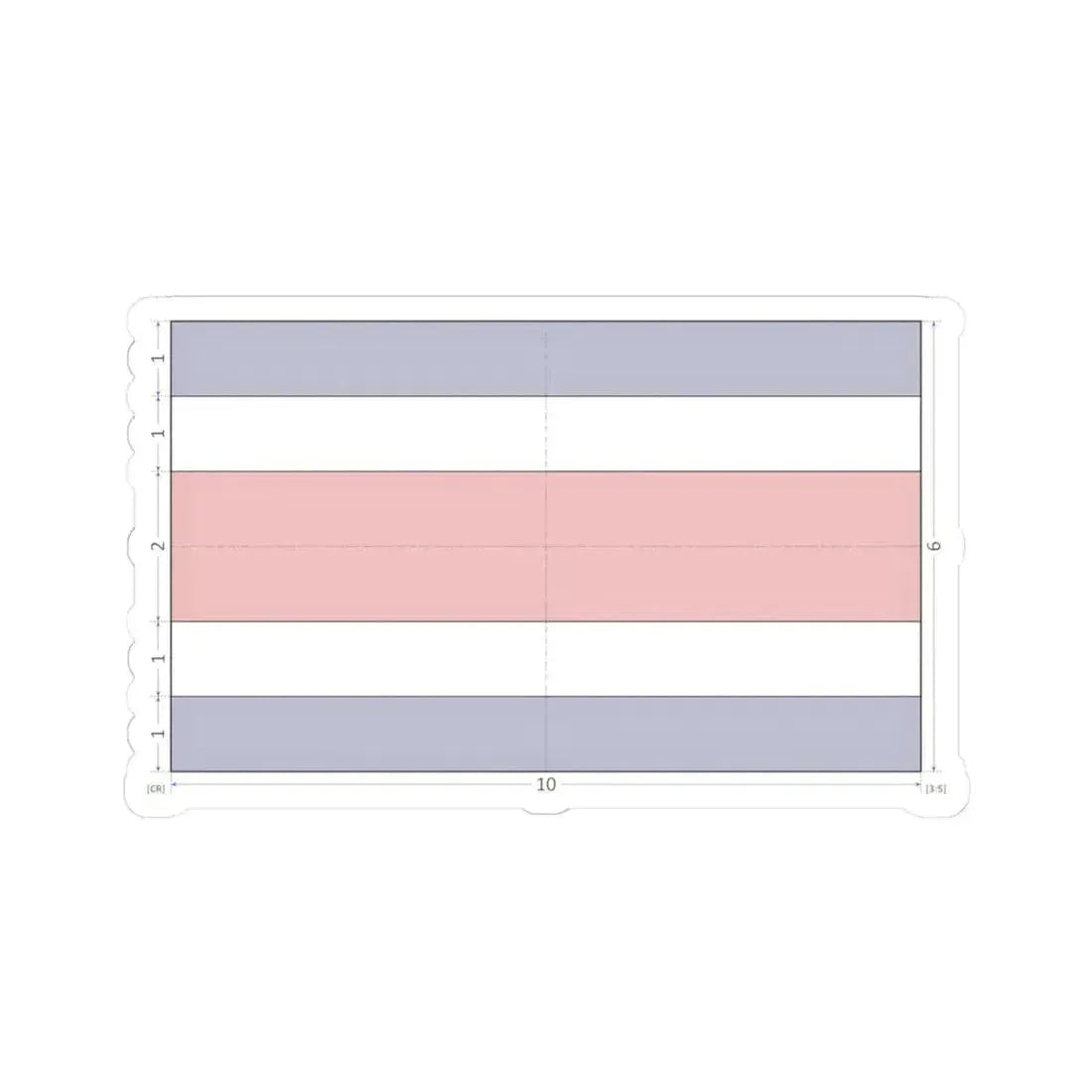 Flag of Costa Rica construction sheet (Costa Rica) STICKER Vinyl Kiss-Cut Decal 4 Inch White - The Sticker Space