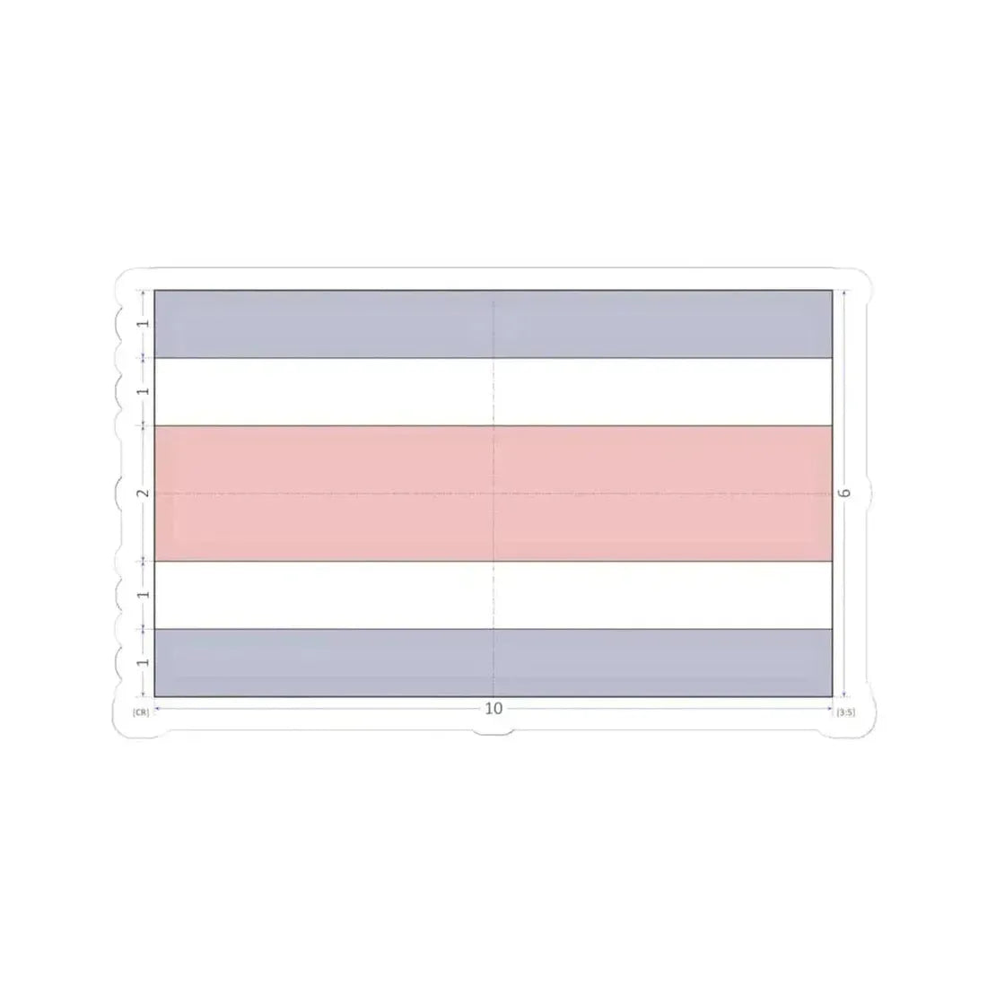 Flag of Costa Rica construction sheet (Costa Rica) STICKER Vinyl Kiss-Cut Decal 6 Inch White - The Sticker Space