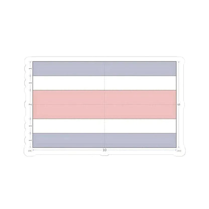 Flag of Costa Rica construction sheet (Costa Rica) STICKER Vinyl Kiss-Cut Decal 6 Inch White - The Sticker Space