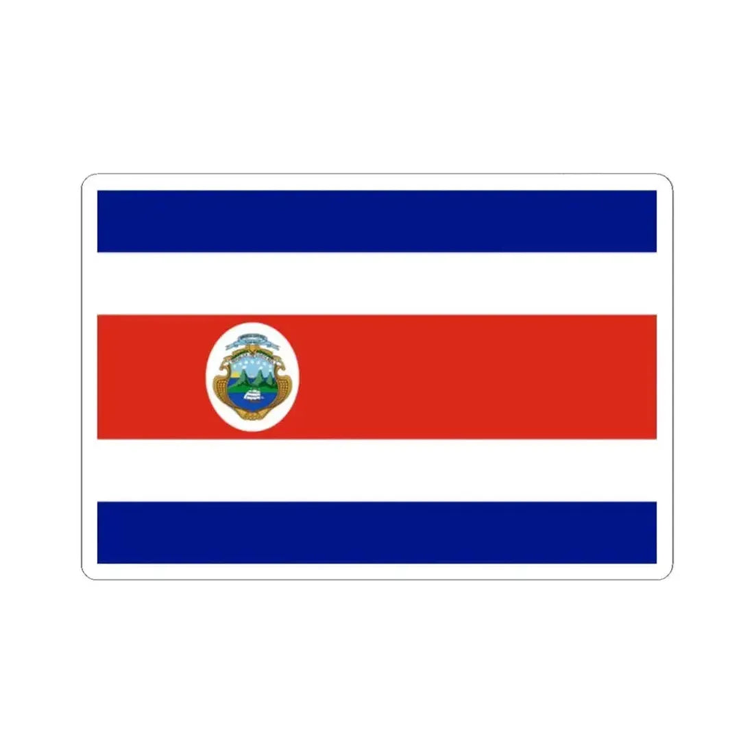 Flag of Costa Rica state 3-2 (Costa Rica) STICKER Vinyl Kiss-Cut Decal 2 Inch White - The Sticker Space