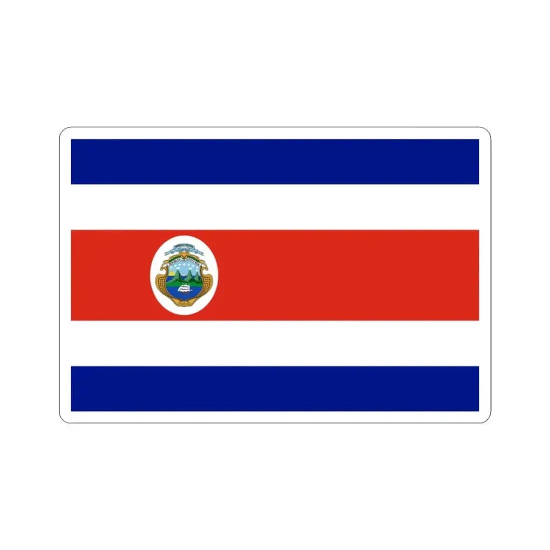Flag of Costa Rica state 3-2 (Costa Rica) STICKER Vinyl Kiss-Cut Decal 3 Inch White - The Sticker Space