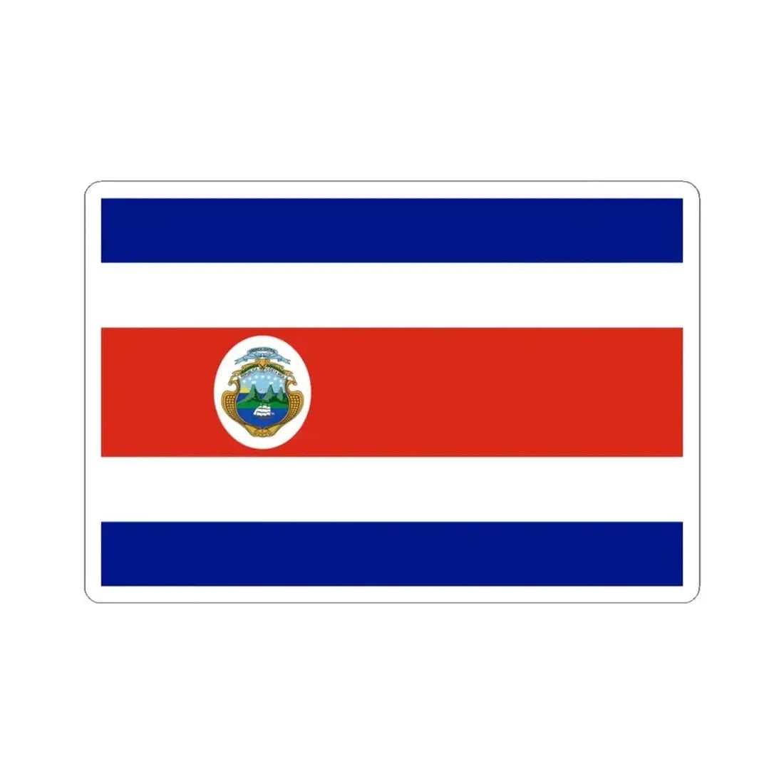 Flag of Costa Rica state 3-2 (Costa Rica) STICKER Vinyl Kiss-Cut Decal 4 Inch White - The Sticker Space