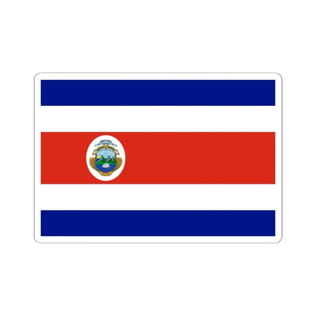 Flag of Costa Rica state 3-2 (Costa Rica) STICKER Vinyl Kiss-Cut Decal 6 Inch White - The Sticker Space