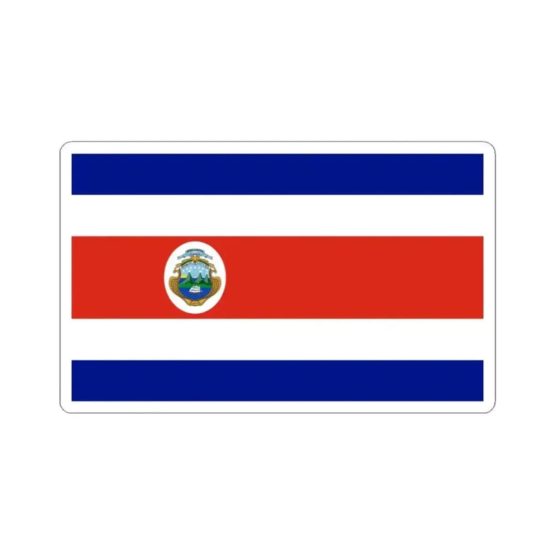 Flag of Costa Rica state (Costa Rica) STICKER Vinyl Kiss-Cut Decal 3 Inch White - The Sticker Space