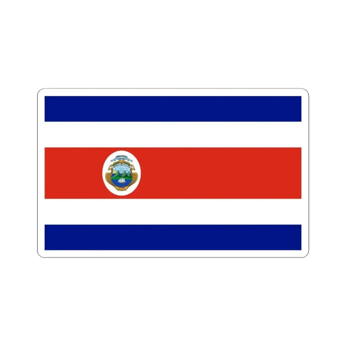 Flag of Costa Rica state (Costa Rica) STICKER Vinyl Kiss-Cut Decal 4 Inch White - The Sticker Space