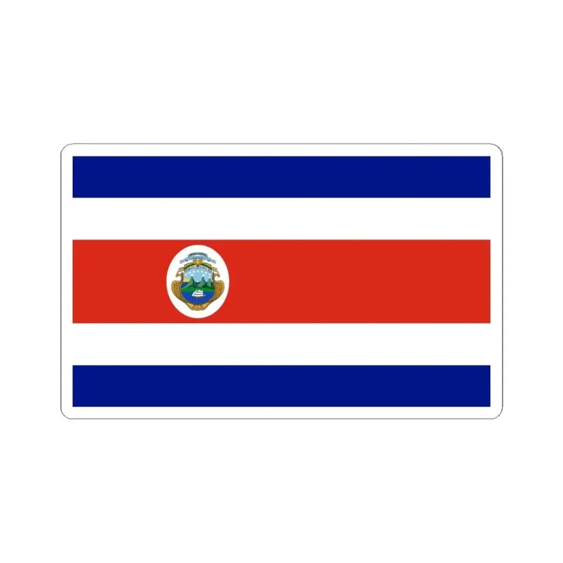 Flag of Costa Rica state (Costa Rica) STICKER Vinyl Kiss-Cut Decal 6 Inch White - The Sticker Space