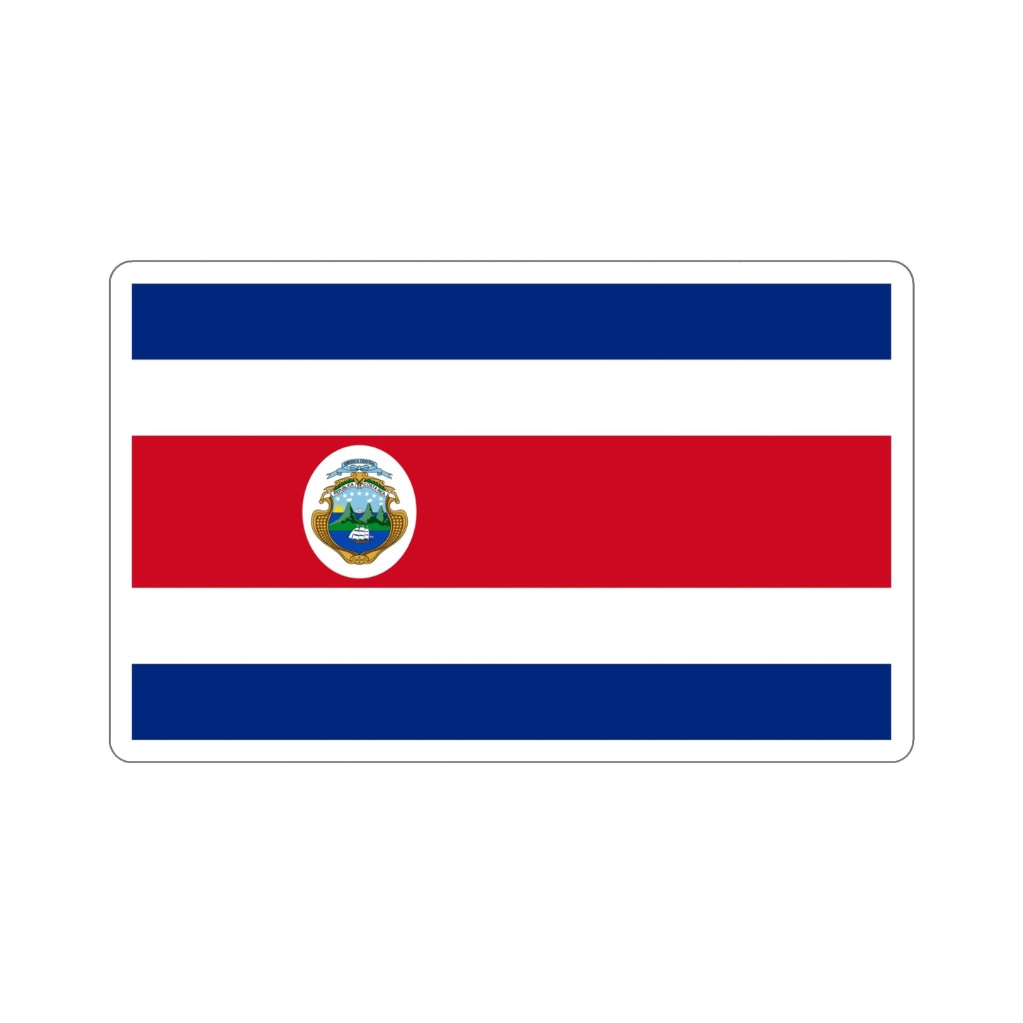 Flag of Costa Rica STICKER Vinyl Die-Cut Decal-6 Inch-The Sticker Space