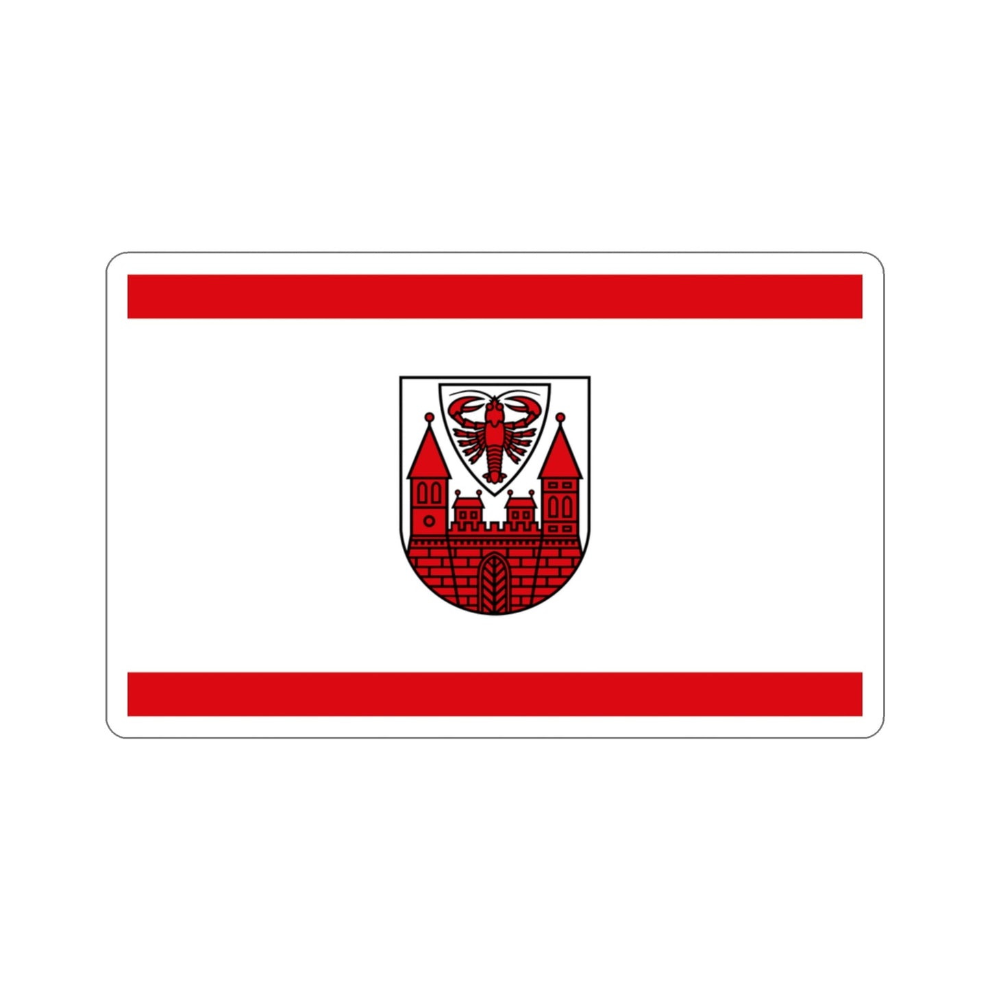 Flag of Cottbus Germany STICKER Vinyl Die-Cut Decal-3 Inch-The Sticker Space