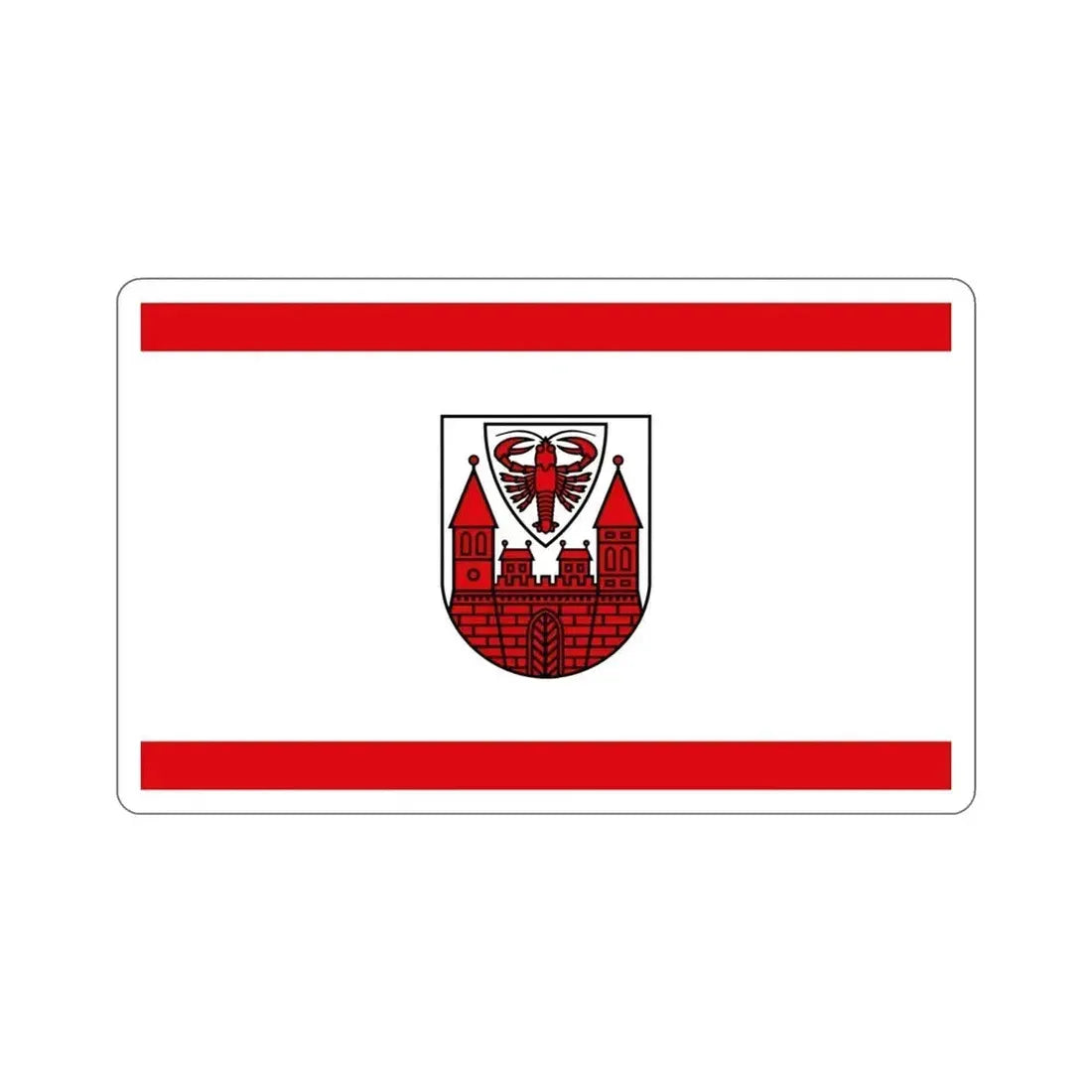 Flag of Cottbus Germany STICKER Vinyl Die-Cut Decal 4 Inch - The Sticker Space