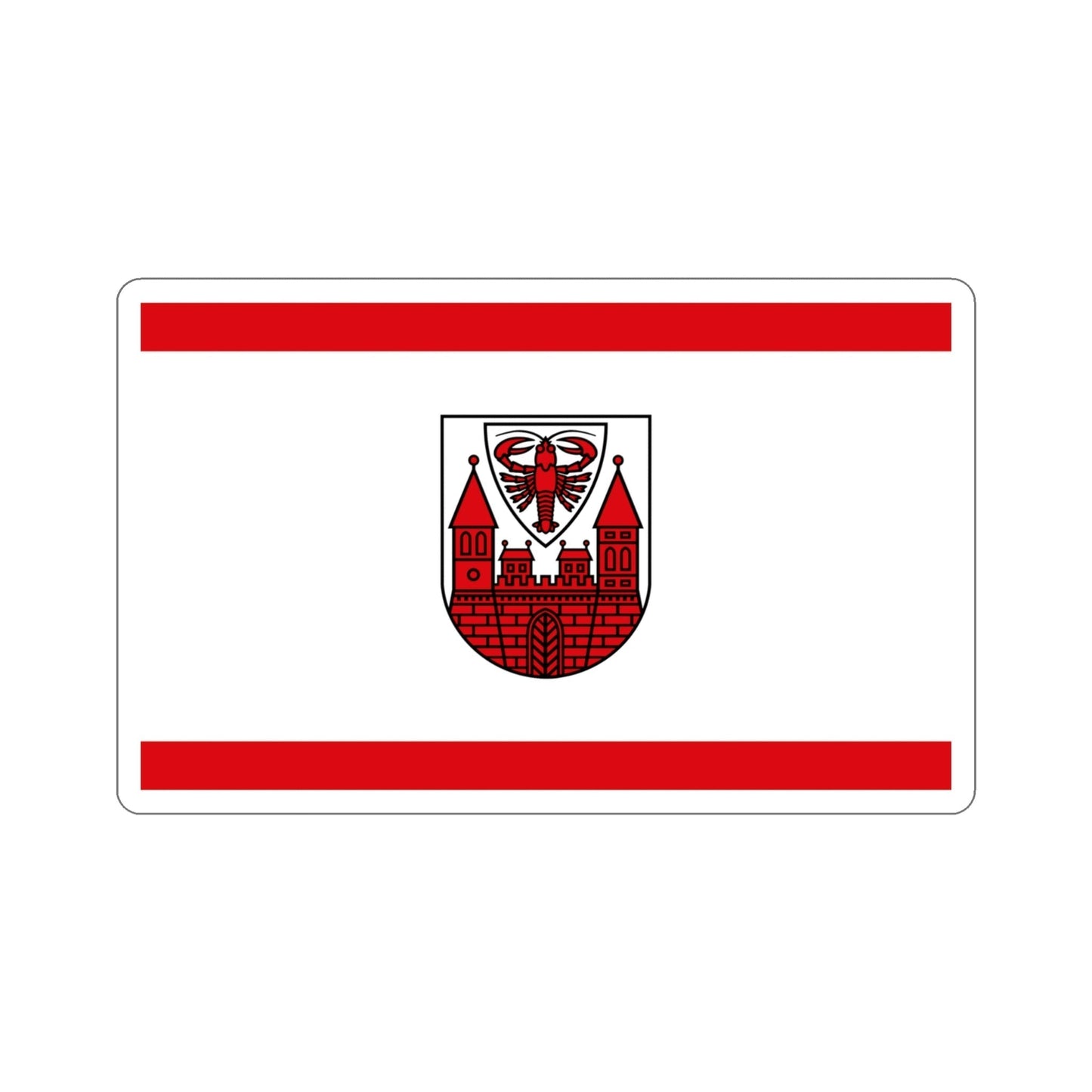 Flag of Cottbus Germany STICKER Vinyl Die-Cut Decal-4 Inch-The Sticker Space