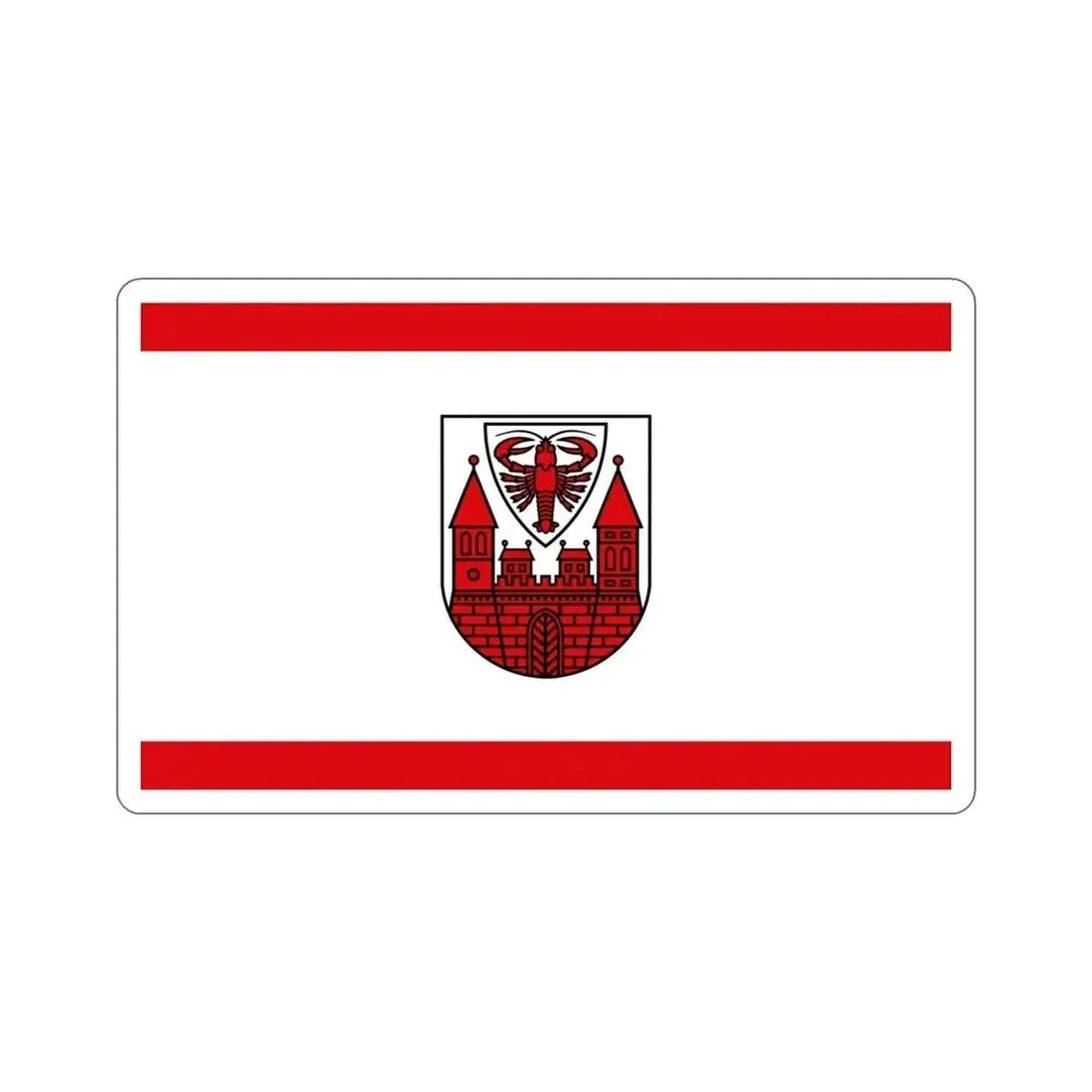 Flag of Cottbus Germany STICKER Vinyl Die-Cut Decal 5 Inch - The Sticker Space