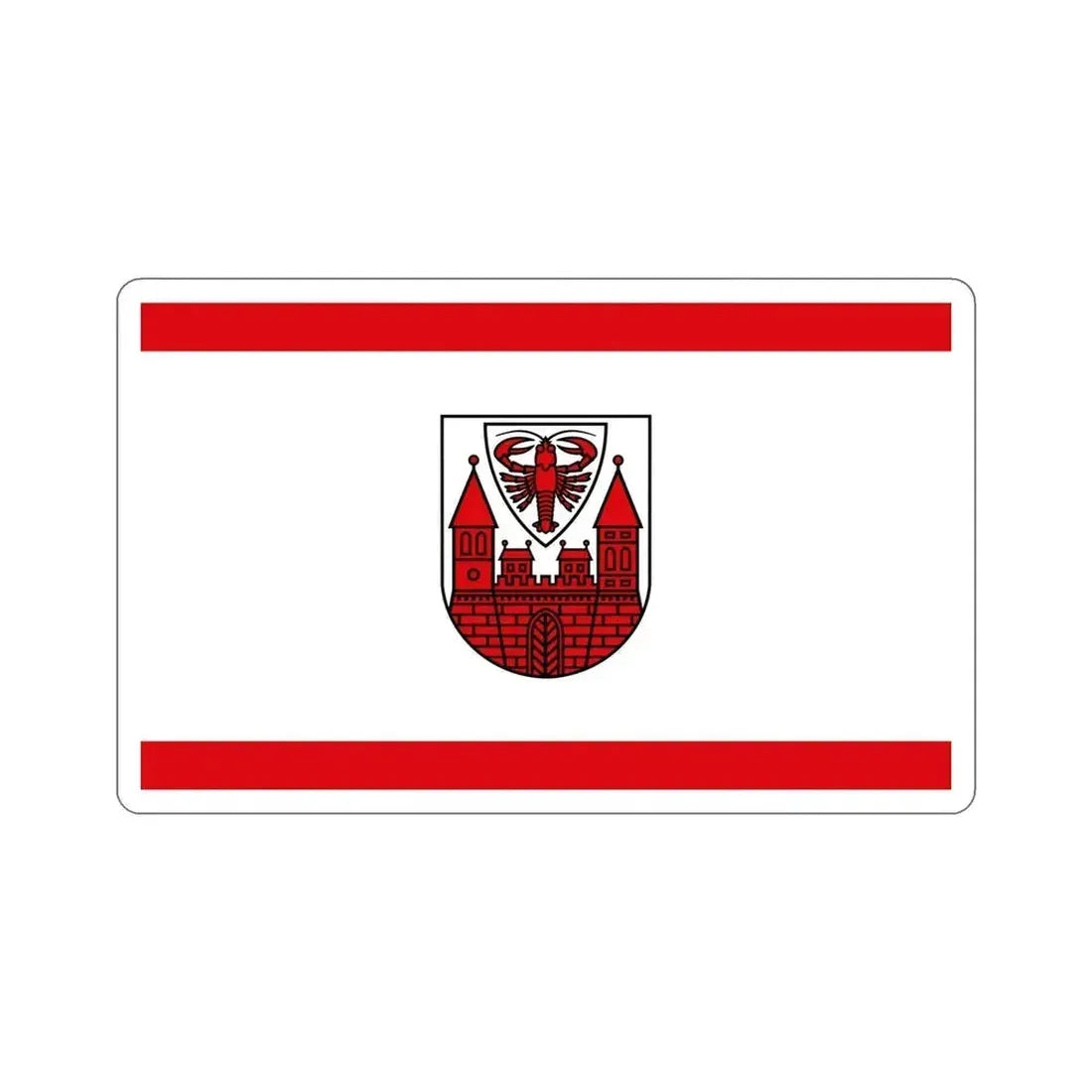Flag of Cottbus Germany STICKER Vinyl Die-Cut Decal 6 Inch - The Sticker Space