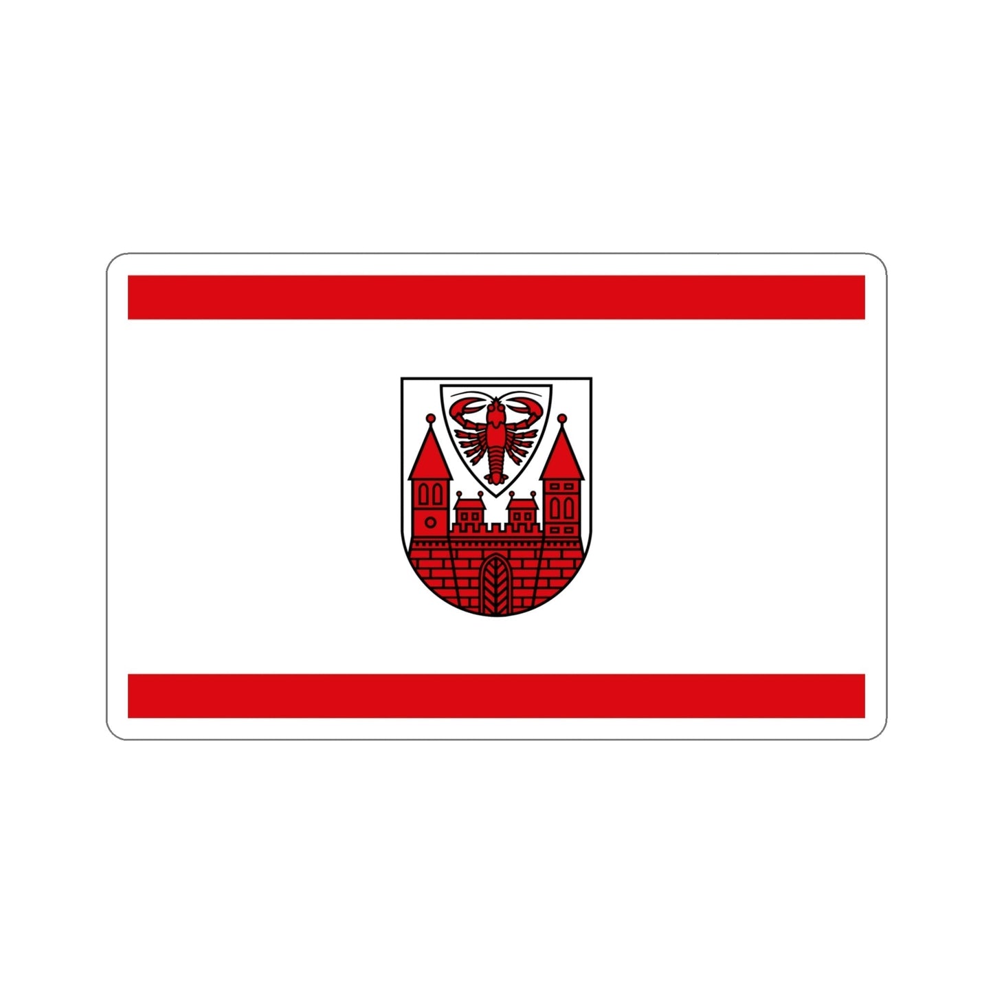 Flag of Cottbus Germany STICKER Vinyl Die-Cut Decal-6 Inch-The Sticker Space