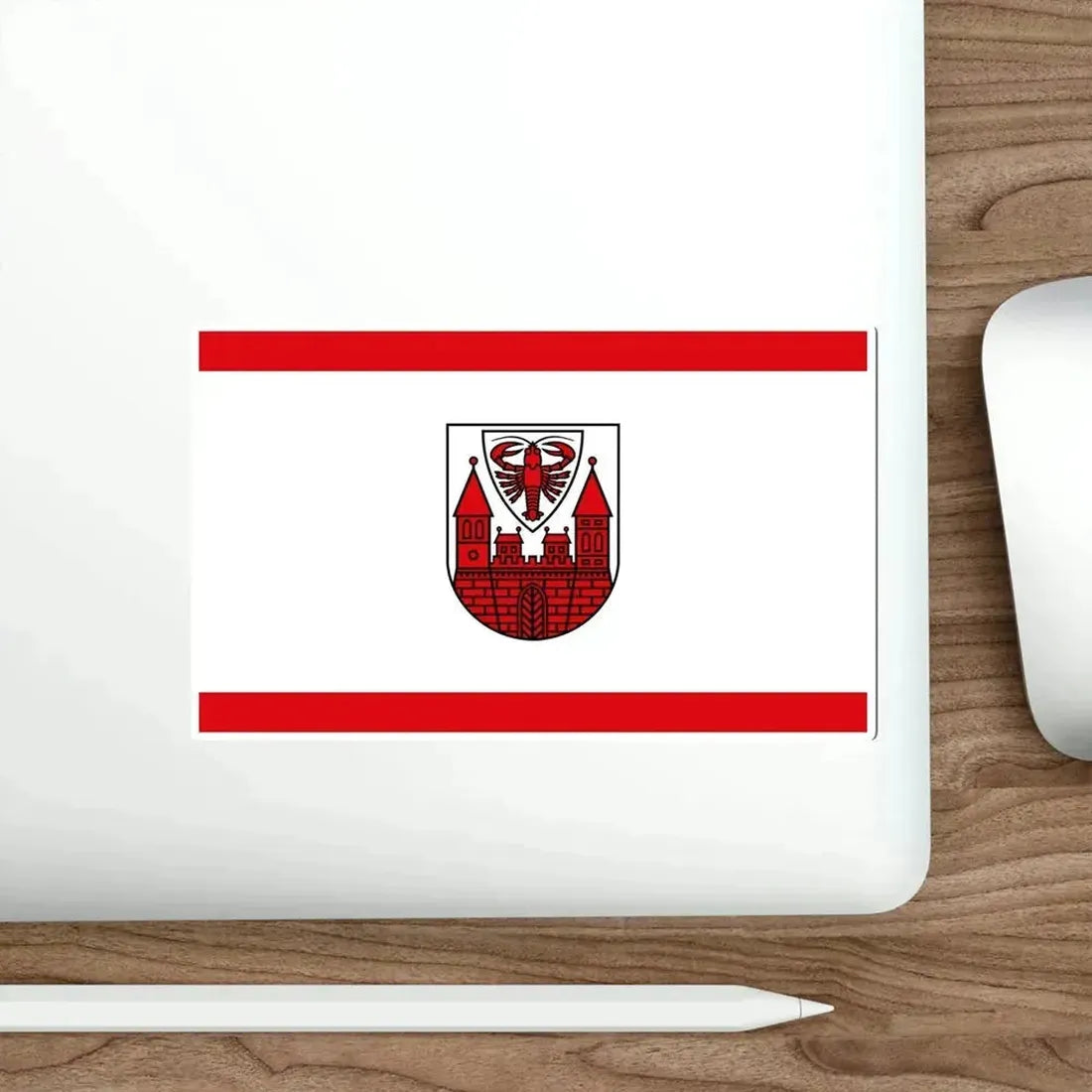Flag of Cottbus Germany STICKER Vinyl Die-Cut Decal - The Sticker Space