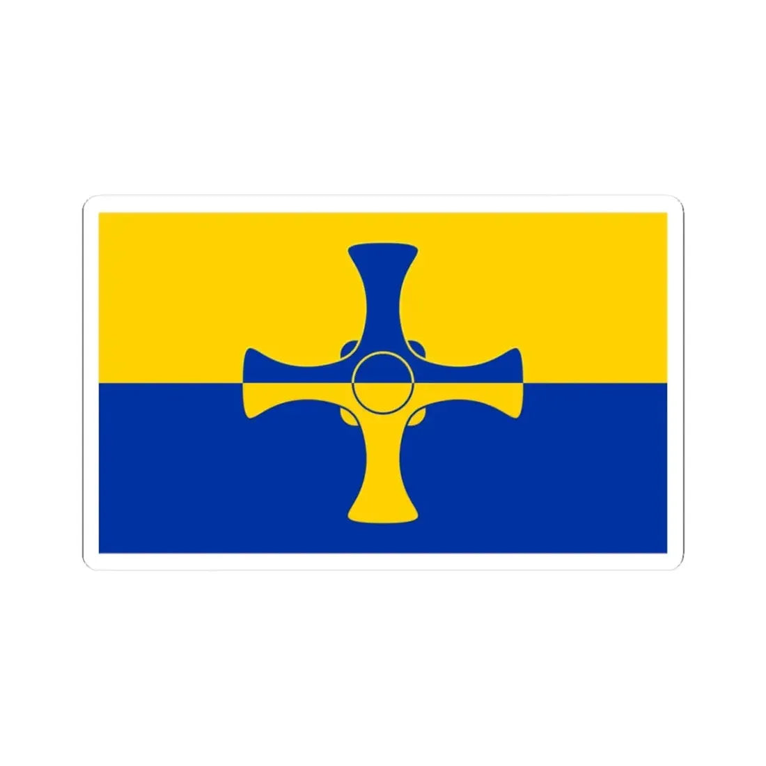 Flag of County Durham (England) STICKER Vinyl Kiss-Cut Decal 3 Inch White - The Sticker Space
