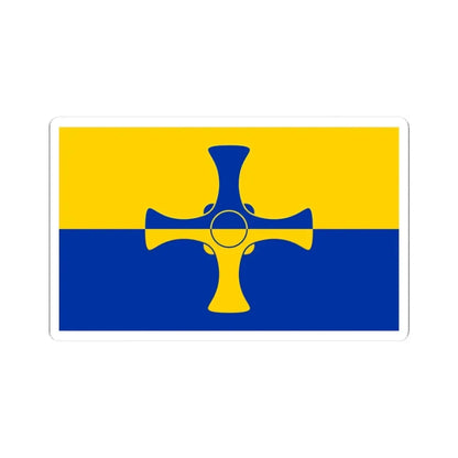 Flag of County Durham (England) STICKER Vinyl Kiss-Cut Decal 3 Inch White - The Sticker Space