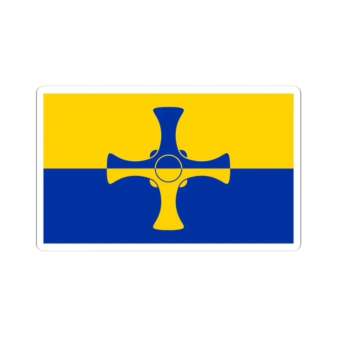 Flag of County Durham (England) STICKER Vinyl Kiss-Cut Decal 4 Inch White - The Sticker Space