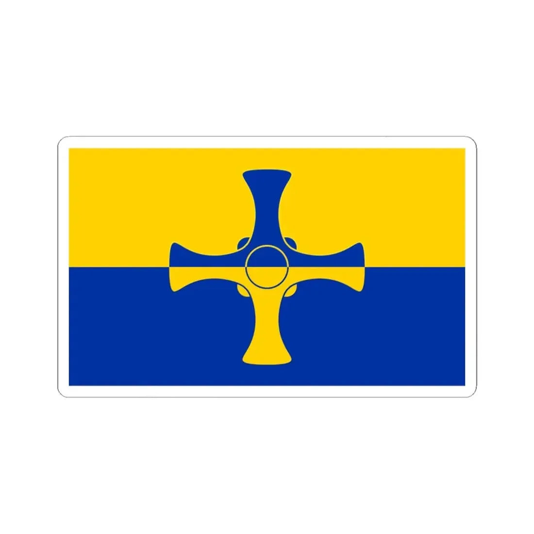 Flag of County Durham (England) STICKER Vinyl Kiss-Cut Decal 6 Inch White - The Sticker Space