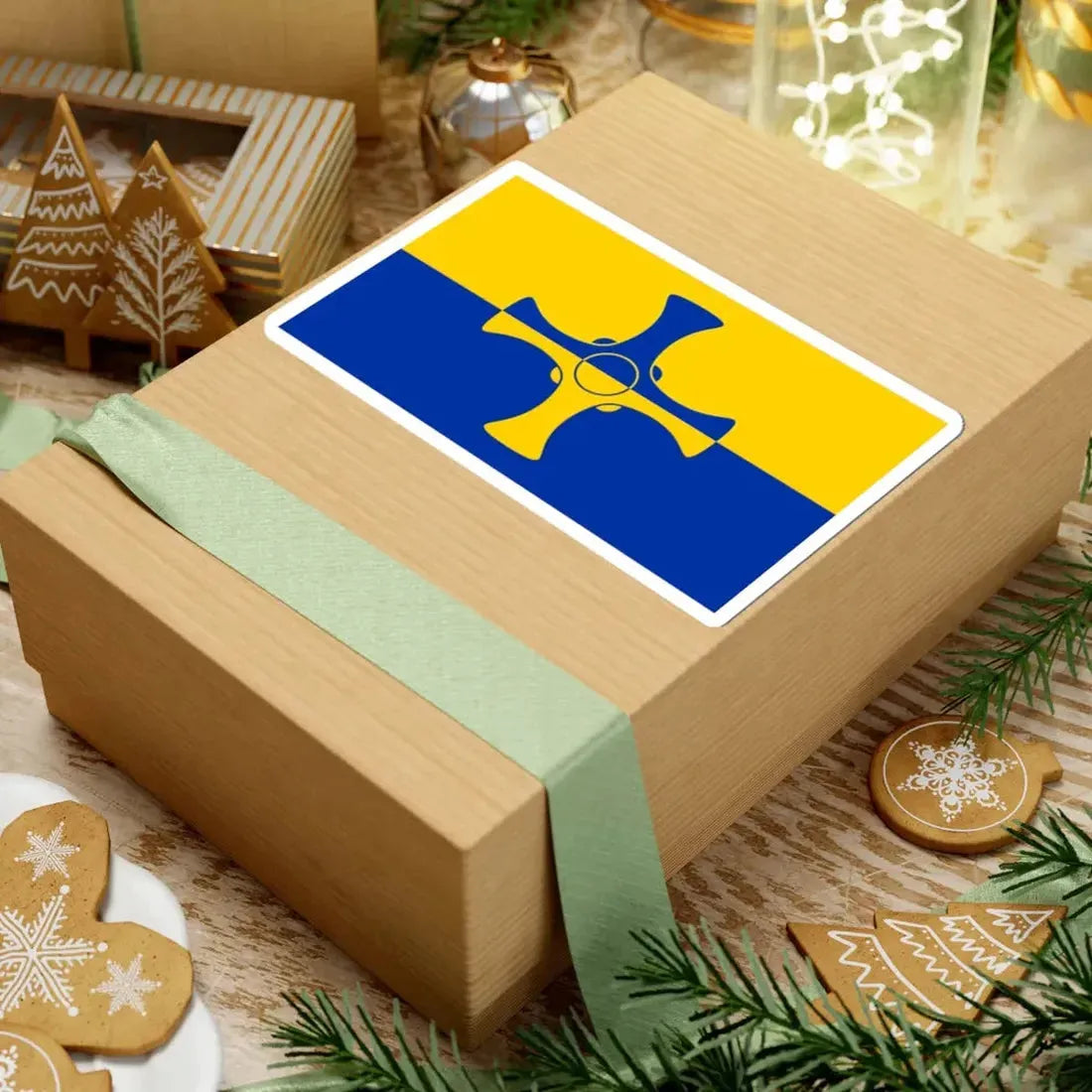 Flag of County Durham (England) STICKER Vinyl Kiss-Cut Decal - The Sticker Space