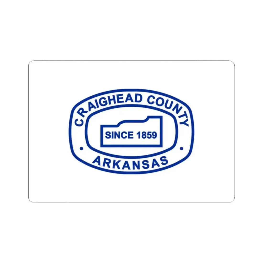 Flag of Craighead County Arkansas (United States) STICKER Vinyl Kiss-Cut Decal 2 Inch White - The Sticker Space